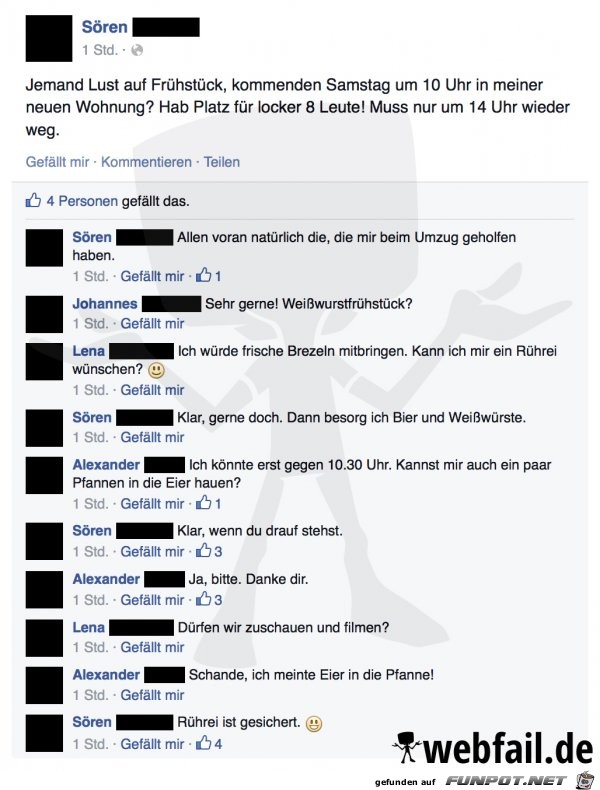 SMS Eier in die Pfanne SMS Eier in die Pfanne