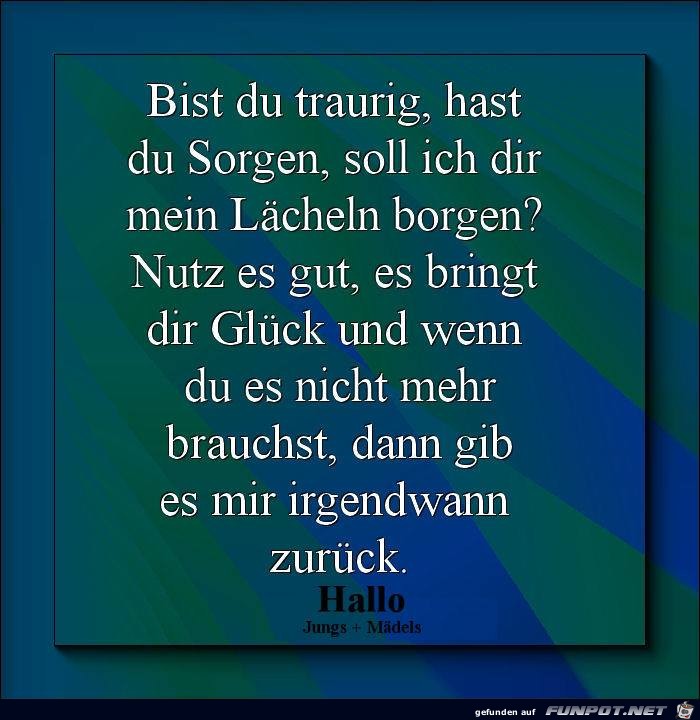 Bist du traurig