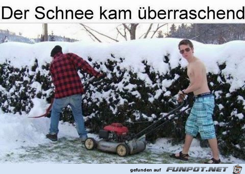 Es schneite berraschend