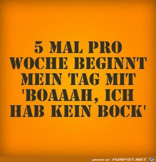 5 mal pro Woche.......