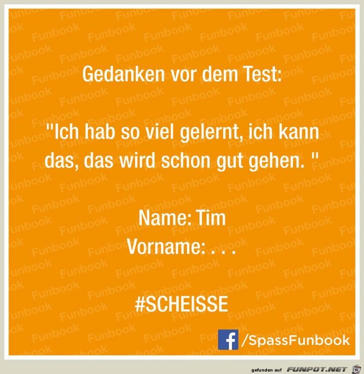 Gedanken vor dem Test Gedanken vor dem Test