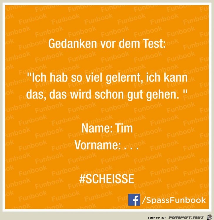 Gedanken vor dem Test