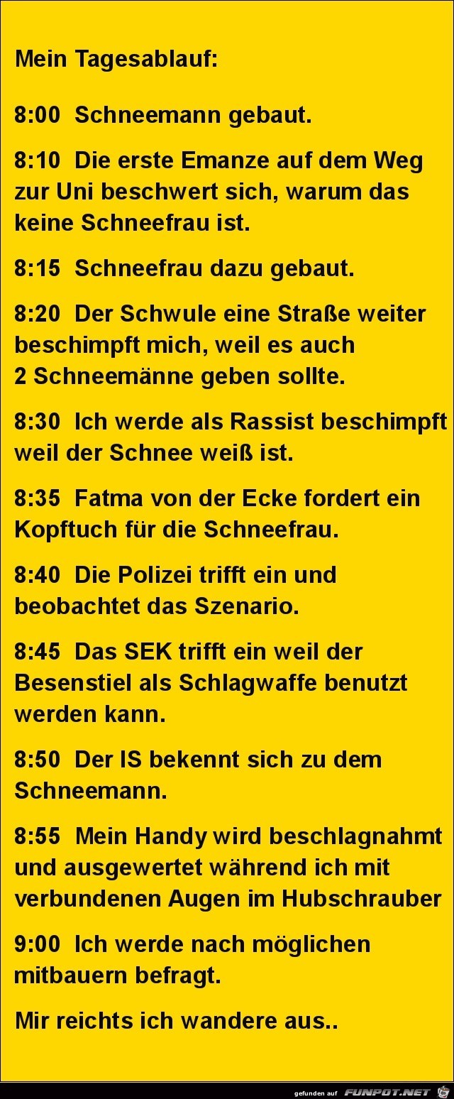mein Tageablauf....... mein Tageablauf.......