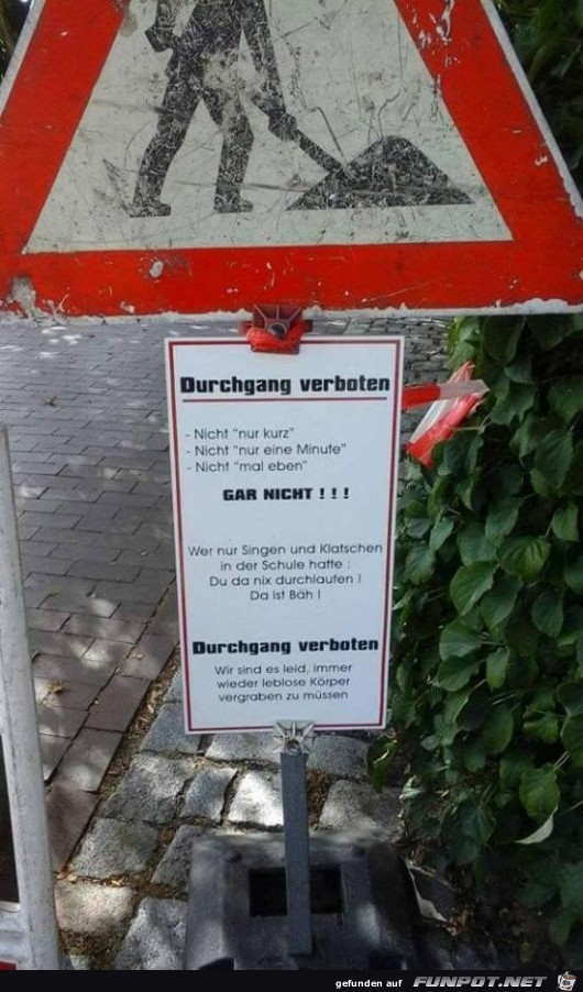 Durchgang verboten