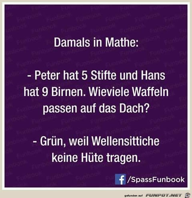 Damals in Mathe