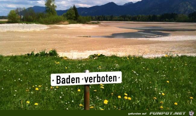 Baden verboten