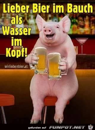 Lieber Bier im Bauch