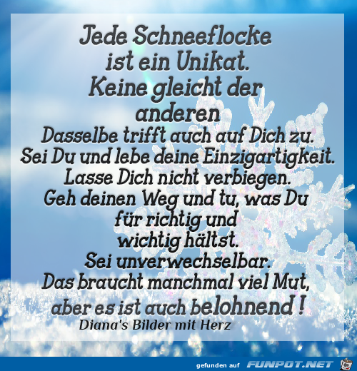 Jede Schneeflocke