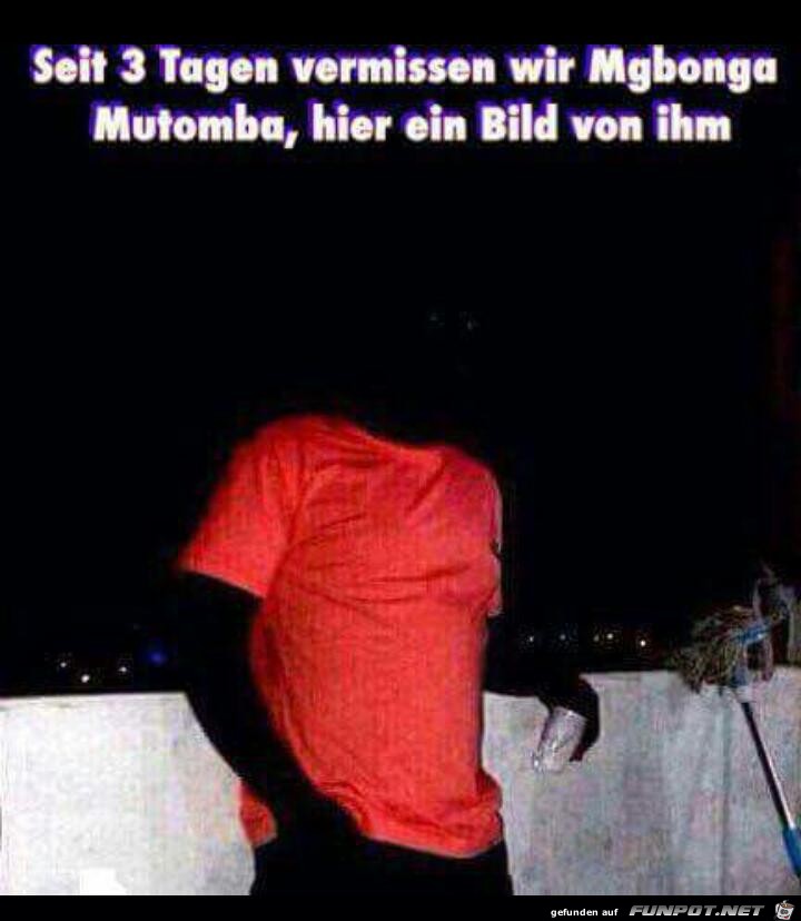 Mutomba wird vermisst Mutomba wird vermisst