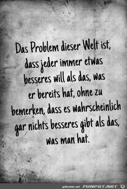 Das Problem dieser Welt