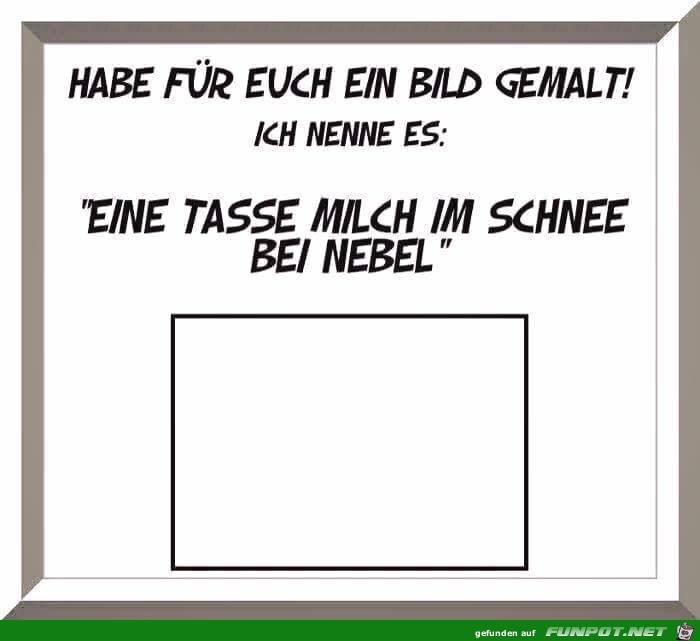 Eine Tasse Milch im Schnee Eine Tasse Milch im Schnee