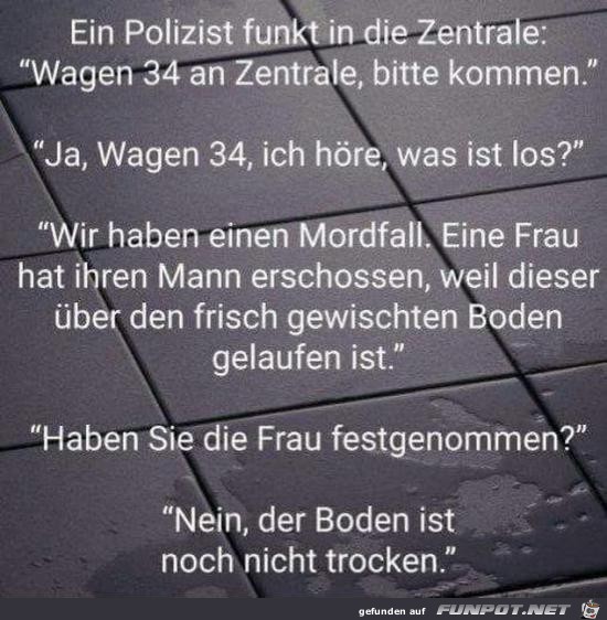 Ein Polizist funkt...