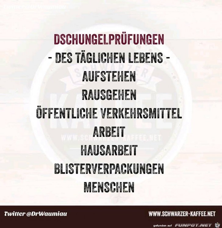 Dschungelpruefungen des taeglichen Lebens Dschungelpruefungen des taeglichen Lebens