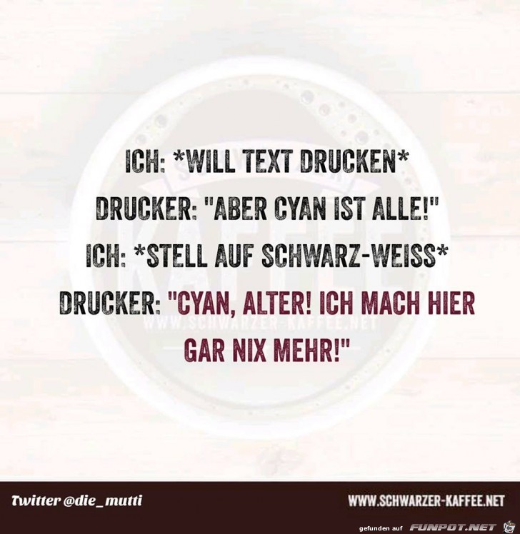Tinte ist alle Tinte ist alle