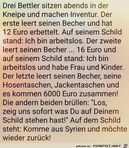 Drei Bettler in der Kneipe...... Drei Bettler in der Kneipe......
