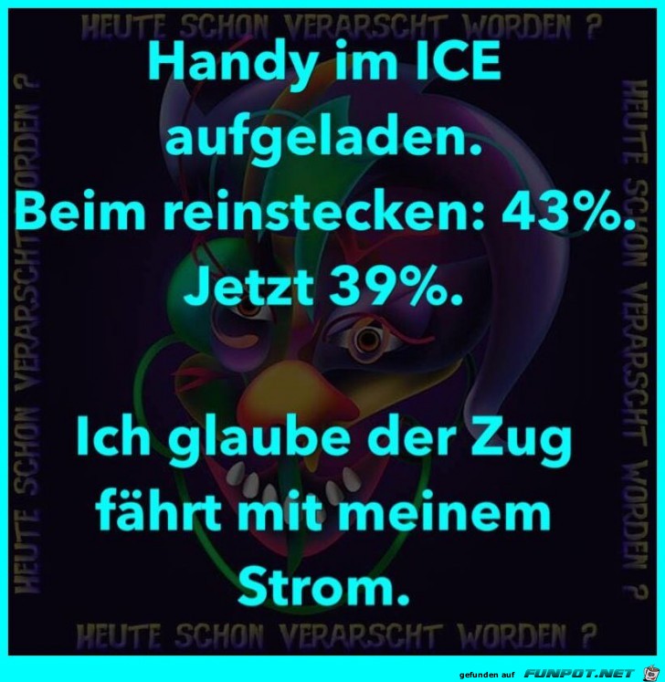 Handy aufgeladen im ICE Handy aufgeladen im ICE