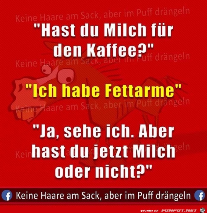 Hast du Milch fr den Kaffee