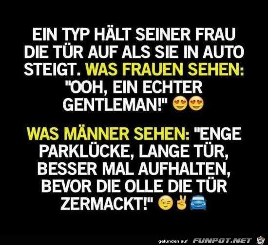 Ein Typ hält seiner Frau die Tür auf Ein Typ hält seiner Frau die Tür auf