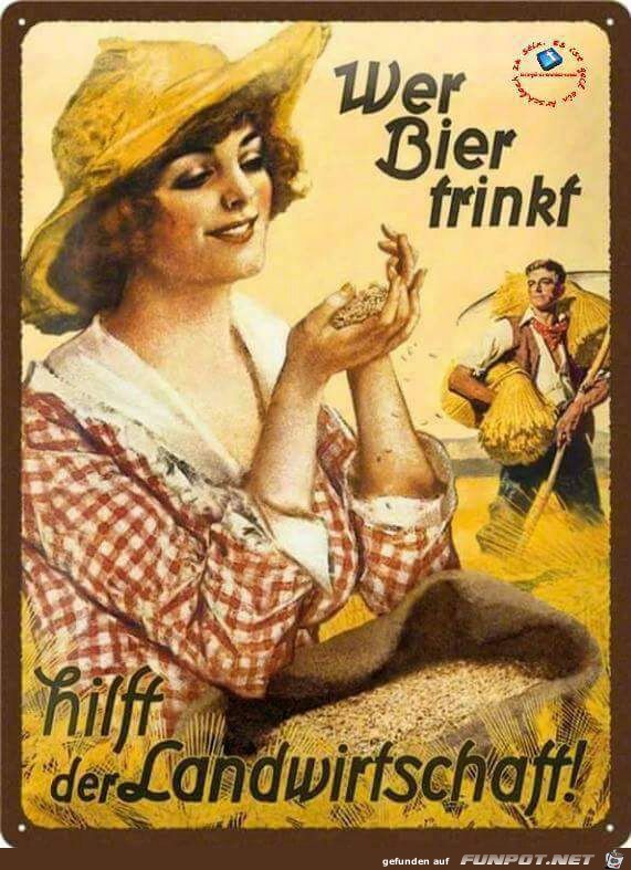 Wer Bier trinkt, hilft der Landwirtschaft