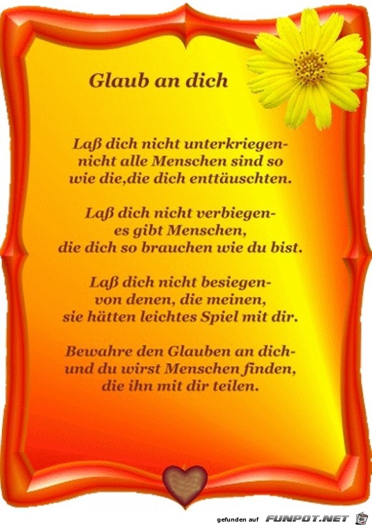 glaube an dich......