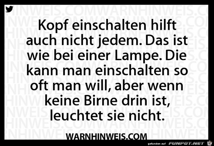 Kopf einschalten Kopf einschalten
