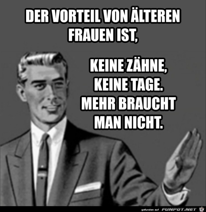 Der Vorteil von aelteren Frauen Der Vorteil von aelteren Frauen