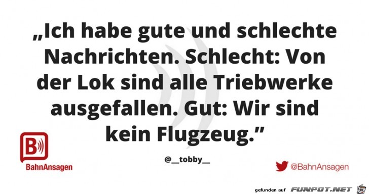 Eine gute und schlechte Nachricht fuer Bahnkunden