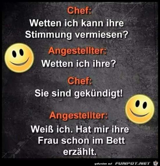 Chef und Angestellter......