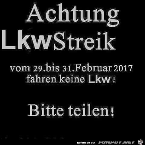 Achtung LkwStreik