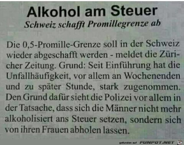 Alkohol am Steuer Alkohol am Steuer