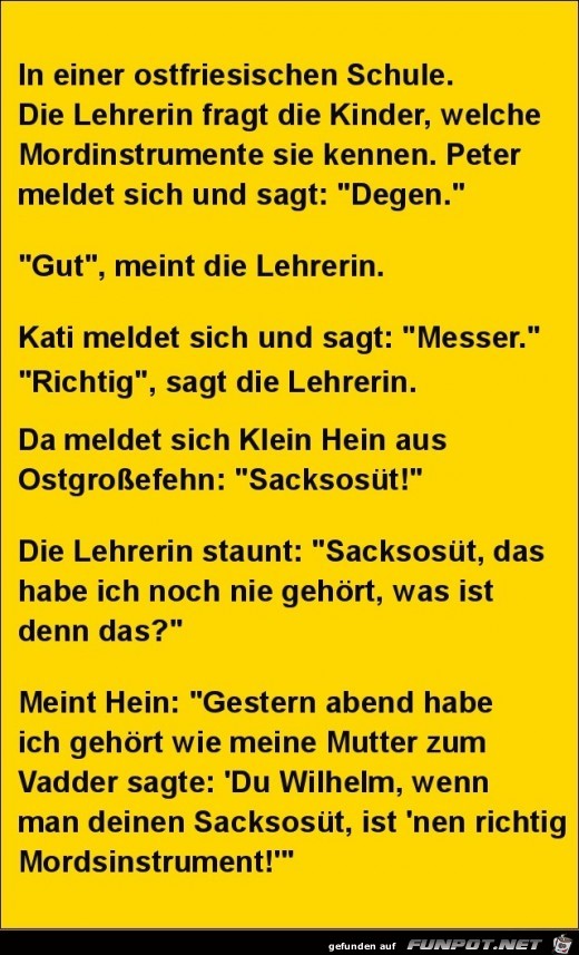 in einer ostfriesischen Schule.......