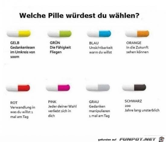 Welche Pille würdest du wählen? Welche Pille würdest du wählen?
