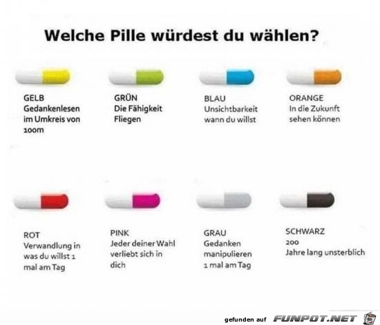 Welche Pille wrdest du whlen?