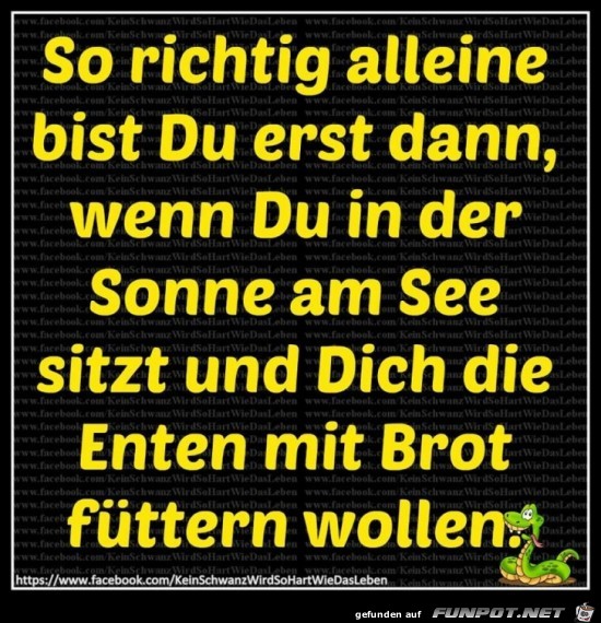 So richtig alleine