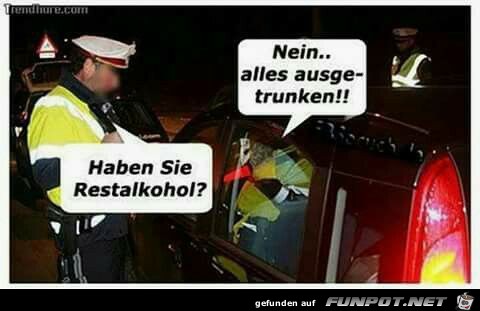 Haben sie Restalkohol Haben sie Restalkohol