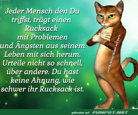 Einen Rucksack Einen Rucksack