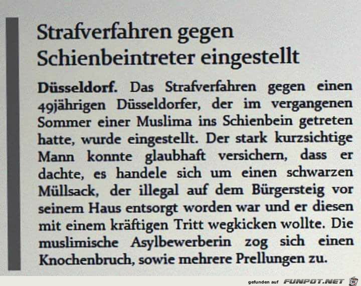 Strafverfahren gegen Schienbeintreter eingestellt