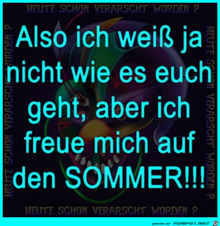 Ich freue mich auf den Sommer Ich freue mich auf den Sommer