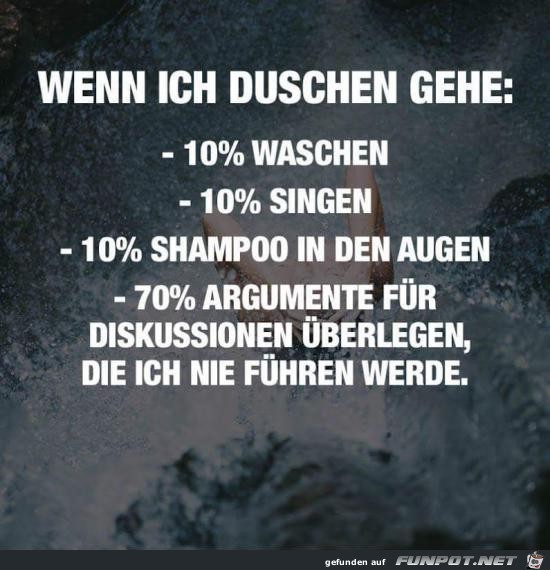 Ich dusche und überlege Ich dusche und überlege