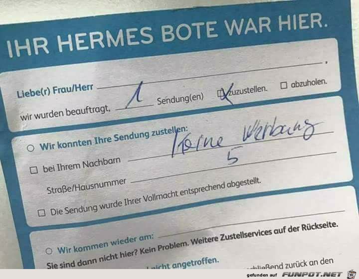 Hermes Bote war da