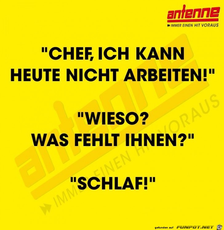 Kann heute nicht arbeiten Kann heute nicht arbeiten