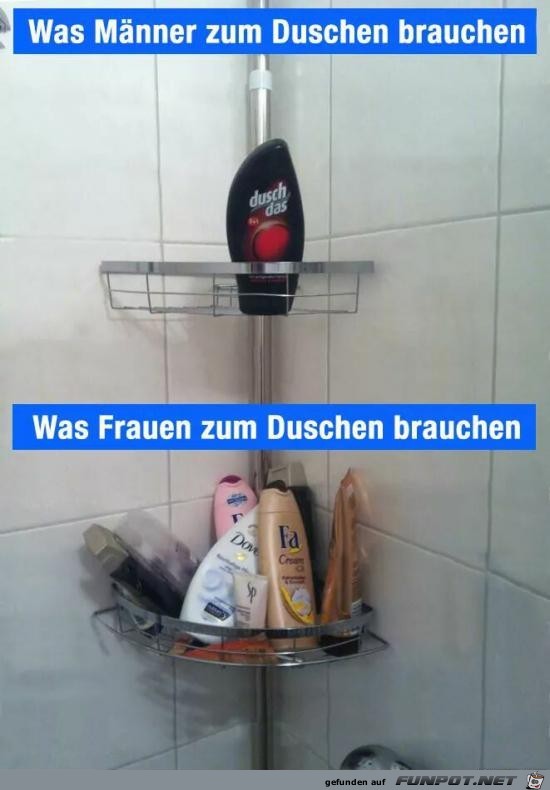 Der Unterschied beim Duschen Der Unterschied beim Duschen