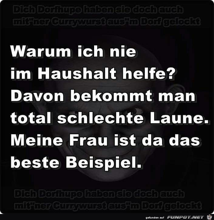 Warum ich nie im Haushalt helfe ? Warum ich nie im Haushalt helfe ?