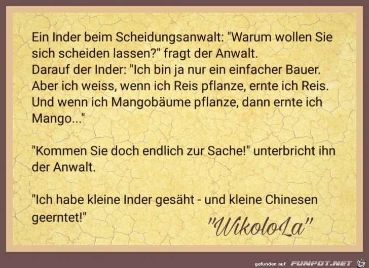 Ein Inder beim Scheidungsanwalt