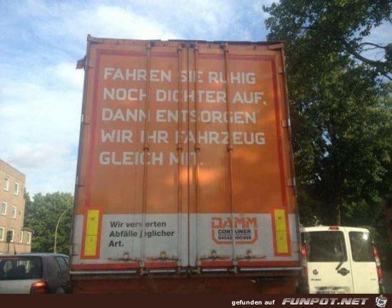 dicht auffahren