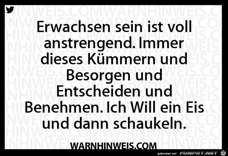 Erwachsen sein ist anstrengend Erwachsen sein ist anstrengend