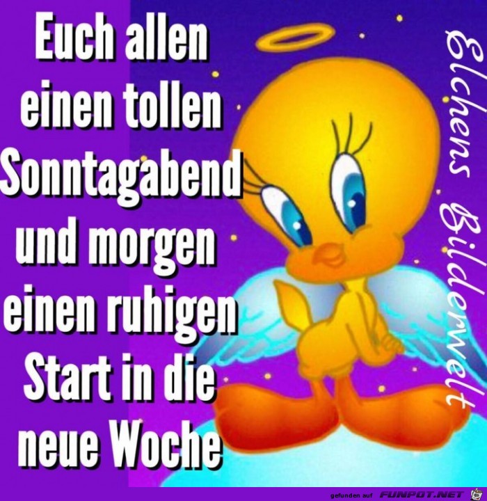 Euch allen einen tollen Sonntagabend