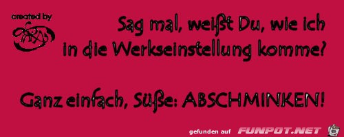 Werkseinstellung Werkseinstellung