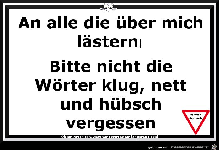 An alle die ueber mich laestern An alle die ueber mich laestern