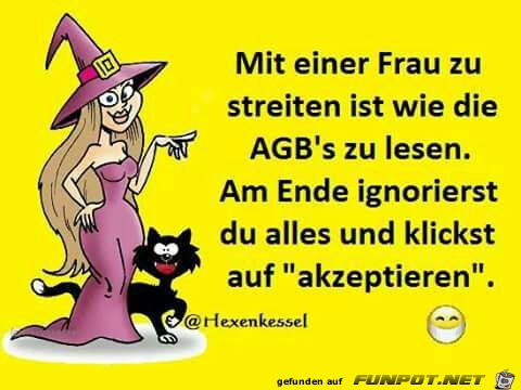 Mit einer Frau zu streiten ist wie die AGB `s zu lesen Mit einer Frau zu streiten ist wie die AGB `s zu lesen